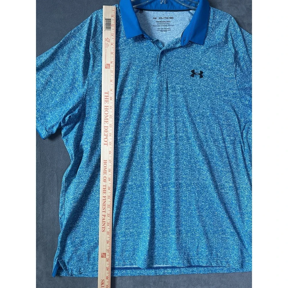 Under‎ Famous Men's The Iso Chill Polo Shirt Size XXL Gold Performance Stretch